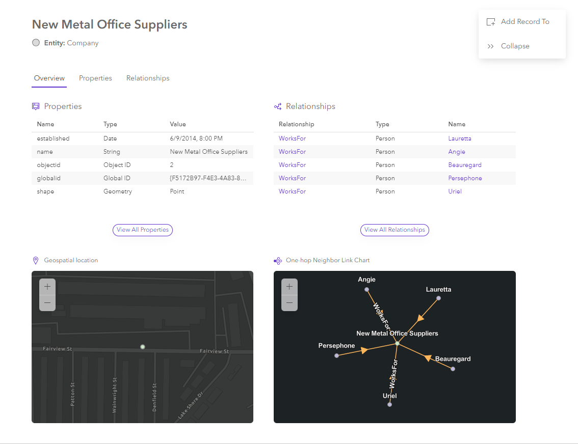 the overview of a selected entity in the knowledge graph view the overview of a selected entity in the knowledge graph view