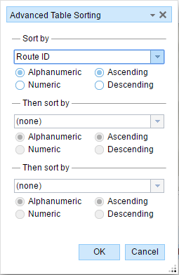 Advanced Table Sorting widget