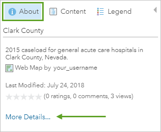 About button selected with arrow pointing to More Details link About button selected with arrow pointing to More Details link